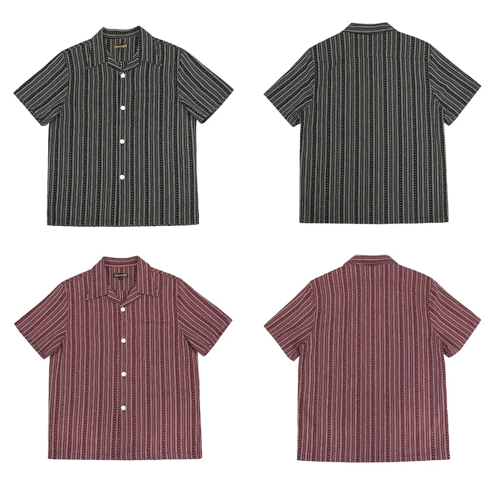 Striped Camp Lounge Shirt with Retro Short Sleeves - Casual Style