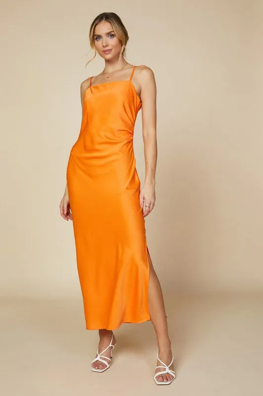 Sunkissed Orange Midi Dress