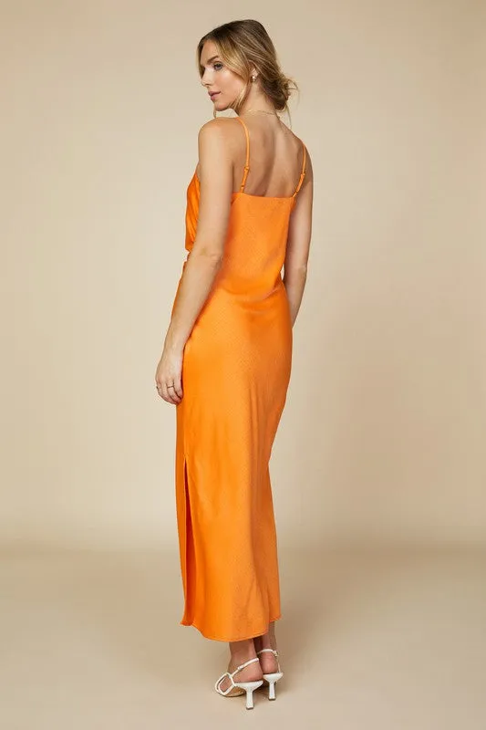 Sunkissed Orange Midi Dress