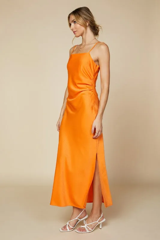 Sunkissed Orange Midi Dress