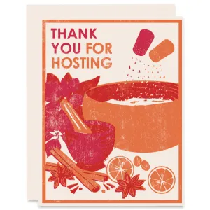 Thank You For Hosting Letterpress Card