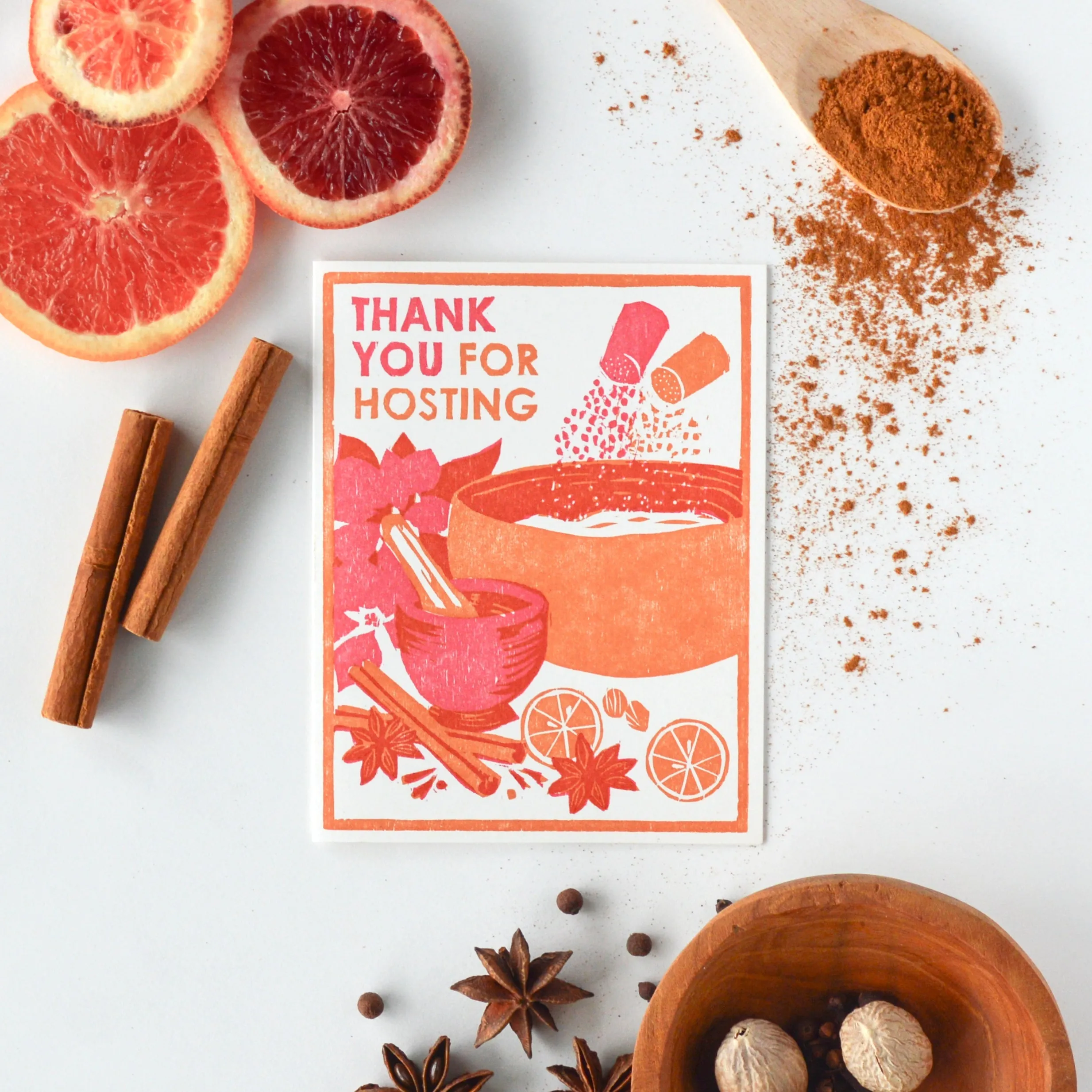 Thank You For Hosting Letterpress Card