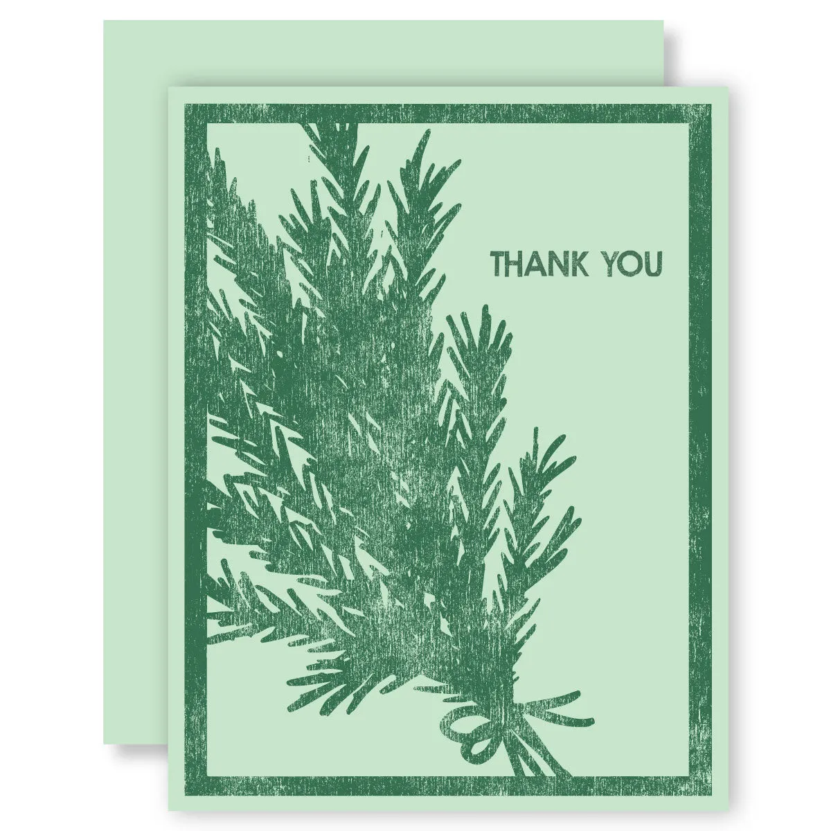 Thank You (Rosemary) Letterpress Card