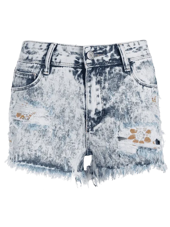 Trendy Cutoffs Tie Dyed Denim Shorts