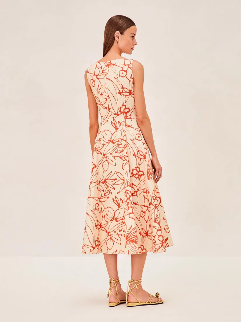 Vermeer Dress Coral