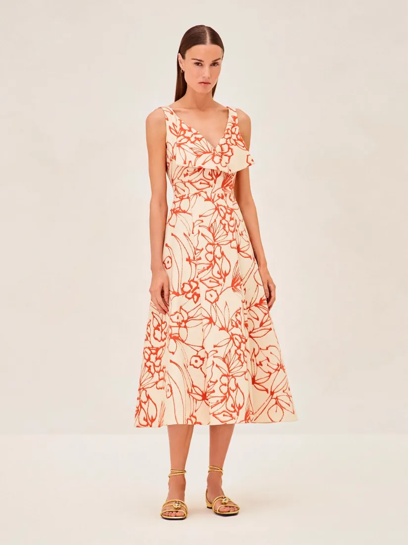 Vermeer Dress Coral