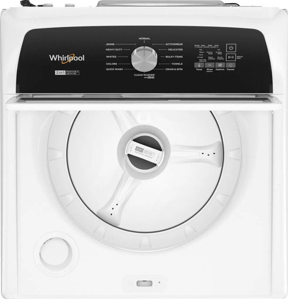 Whirlpool 2 in 1 Removable Agitator 4.7-cu ft High Efficiency Impeller and Agitator Top-Load Washer (White)  Model #WTW5057LW