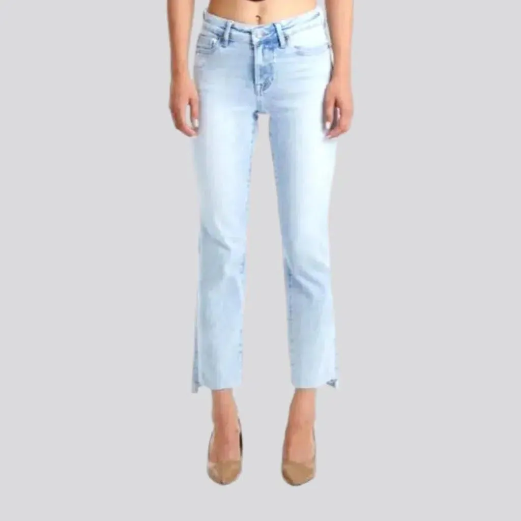 Whiskered women's light-wash jeans