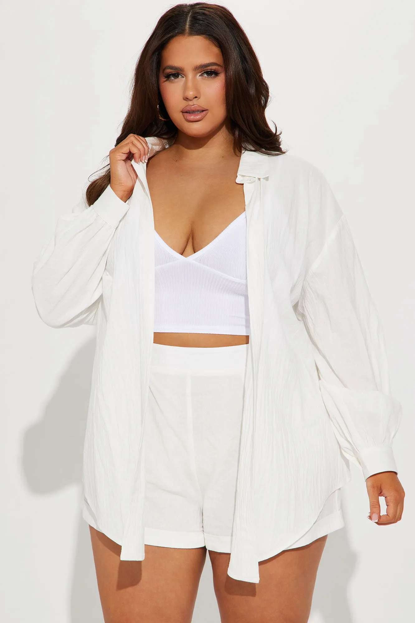 White Linen Short Set