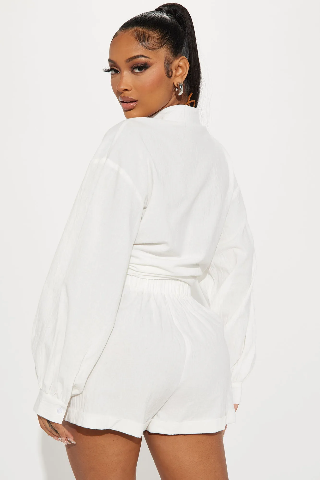 White Linen Short Set