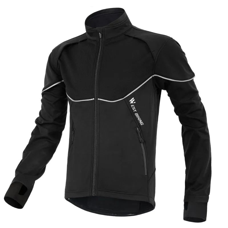 Winter Cycling Jacket Windproof Thermal Fleece Men's Bike Jersey MTB Road Bicycle Riding Running Snowboarding Coat